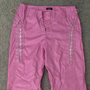 Lace Up Leather Pants